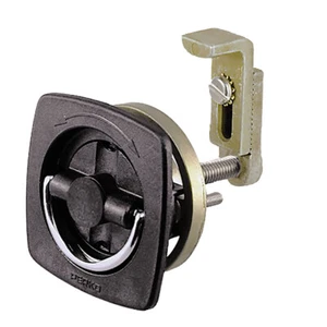 PERKO FLUSH LATCH BLACK 2-1/2" X 2-1/2" W/ OFFSET ADJUSTABLE - Picture 1 of 1