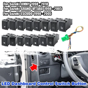 LED Dashboard Control Switch Button For Suzuki JIMNY GRAND VITARA ESCUDO 1998-05 - Foto 1 di 18