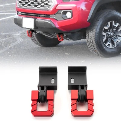 Soporte de gancho de remolque y kit de grillete de anillo en D rojo de 3/4"" para Toyota Tacoma 2009-2023 Foto 1 de 4