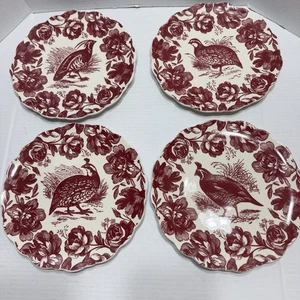 4 Andrea von Sadek Woodland Toile Suzanne Nicoll Vogel Speiseteller neuwertig Wachtel - Bild 1 von 10