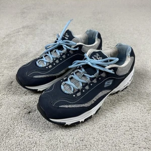 Skechers D'Lites Shoes Womens Size 9 Navy Blue Light Blue Mesh Walking Comfort - Picture 1 of 14