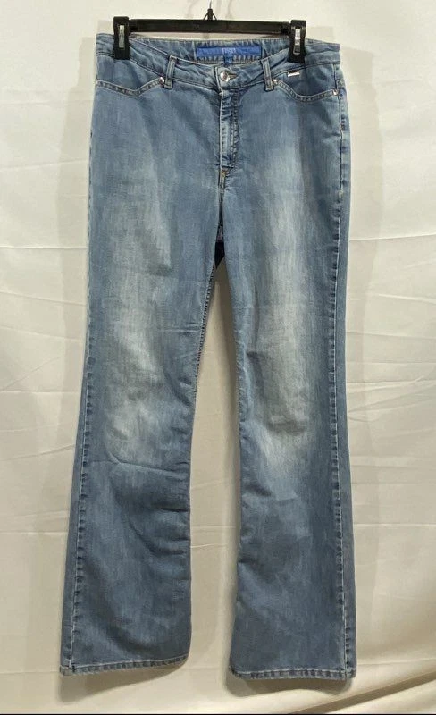 Pantalones de mezclilla Escada Sport vintage para mujer Y2K Kate azul con cuentas logotipo E corte boot talla 40 Foto 1 de 4