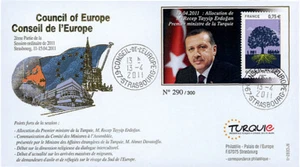 CE62-II FDC Conseil Europe "M. ERDOGAN, Premier Ministre de Turquie" 04-2011 - Foto 1 di 1