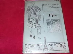 ๐บ 1934-1936 ADVANCE #1245 - LADIES TWO LENGTH HOUSEKEEPING SMOCK PATTERN 12 FF - Picture 1 of 2