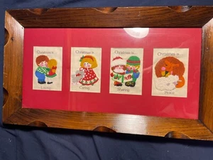 Vintage Christmas Crewel Framed With Glass. Christmas Is... - Picture 1 of 6