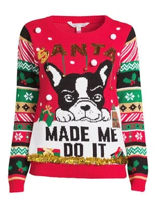 No Boundaries Juniors "Santa Made Me Do It Christmas Sweater Multicolor L (11-13 - Picture 1 of 8