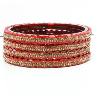 Suprimo Bangles Set Indian Glossy Glass Work Traditional Bracelet for Women - Picture 1 of 34