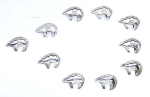 Native American Navajo Sterling Silver Bear Belt Buckle set of 10pc Sign by B.K. - Picture 1 of 9