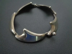 Super Danish Sterling Silber Modernist Armband um 1970 gebogen Eriksen Denmark - Bild 1 von 11