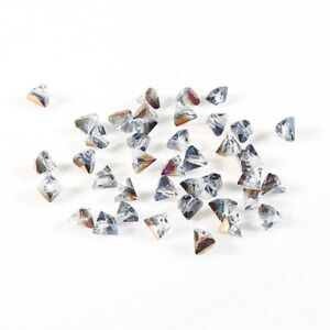 Triangle Glass Bead Crystal Spacer Beads Bracelet Making Jewelry Findings 50Pcs