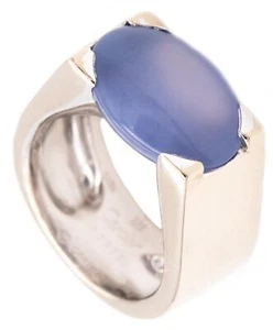 Cartier Paris Tankissine Chevalier Ring In 18Kt White Gold And Chalcedony - Picture 1 of 7