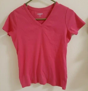 Camiseta Lands End para mujer Calce en forma cuello en V magenta talla XS - Imagen 1 de 3