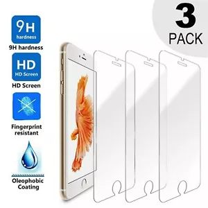 3x Pack For iPhone 8 Plus Real Premium A+ Tempered Glass Screen Protector LOT - Picture 1 of 5