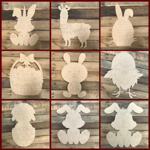 Pasqua forma carina varietà, pittura assortita per linea, ritaglio legno verniciabile - Foto 1 di 21