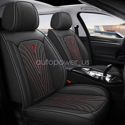 For Chevrolet Malibu Car Seat Cover Full Set Leather 5-Seat Front Rear Protector - Image 1 of 4