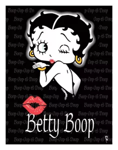 Betty Boop Blowing a Kiss Vintage Arcade Style Tin Sign Poster NEW UNUSED - Picture 1 of 1