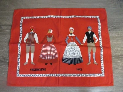 Pañuelo de colección Mols Fredericksburg pañuelo rojo gente tela recuerdo Foto 1 de 4