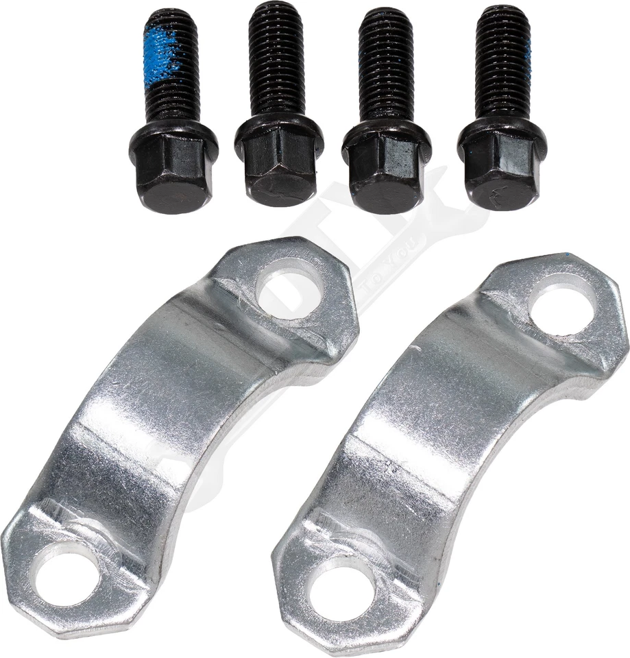 APDTY 141595 Driveshaft Universal U-Joint Strap Kit With Bolts 2 Straps, 4 Bolts - Image 1 of 1