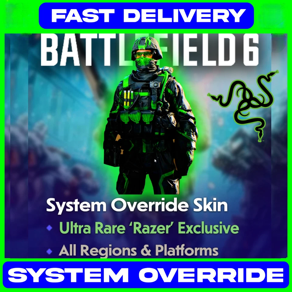 Battlefield 6 : System Override Soldier Skin - PC/XBOX/PS5 ⚡ RAZER ⚡ GLOBAL CODE - image 1 of 1