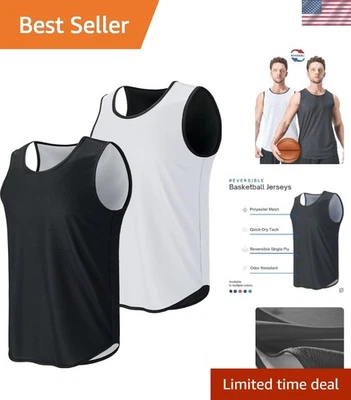 Camiseta sin mangas de baloncesto ligera reversible para hombre - Camiseta de malla personalizable mediana Foto 1 de 4