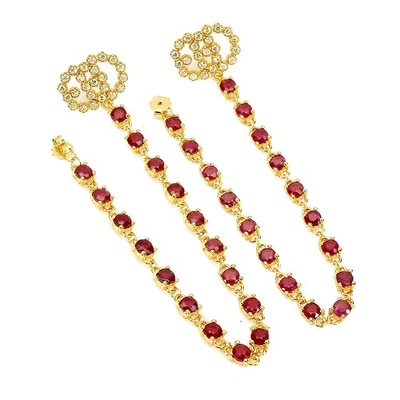 925 Sterling Silver Earrings Round Ruby 3.5mm Simulated Cz Gemstone Jewelry Gift - Image 1 of 4