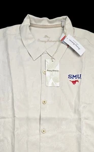 Tommy Bahama SMU Mustangs Button Down Shirt Mens XL Faint Floral Silk - Picture 1 of 7