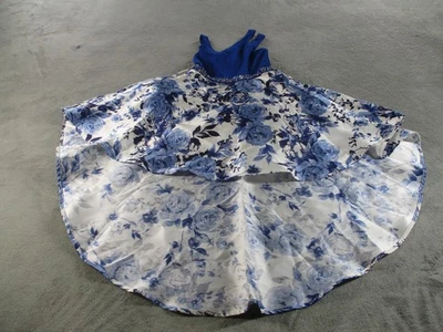 Speechless Kids Dress Girls 7 Ivory Blue Floral Sleeveless Party Formal A Line - Image 1 of 4