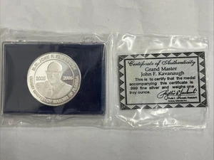John F Kavanaugh Grand Master Masons of Florida .999 Silver 1oz Round - Picture 1 of 3