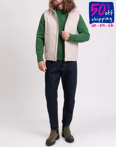 RRP€1600 HERNO Cashmere Vest IT50 US40 L Padded Beaver Fur Trim Made in Italy - Picture 1 of 9