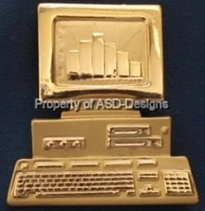 Broche firmado AJC 2 tonos para monitor de escritorio doméstico 5539 - Imagen 1 de 1