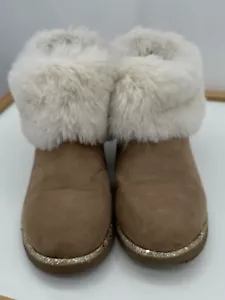 Juicy Couture Women's Kissable Camel Suede Faux Fur Lined Ankle Boots 6 - Picture 1 of 7