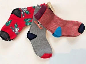 New! Crewcuts 3 Pairs Small Boys Glow in Dark Crew Socks Holiday Christmas S - Picture 1 of 4
