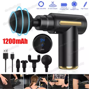 LCD Massagepistole Mini Muskel Massagegerät Tragbar 45DB Ultra Leise 6 Modi USB - Bild 1 von 20