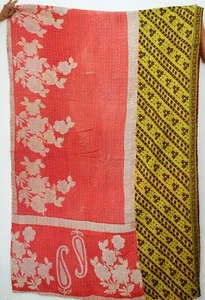 Impresionantes mantas de cama Kantha indias vintage año nuevo regalo especial - Imagen 1 de 2