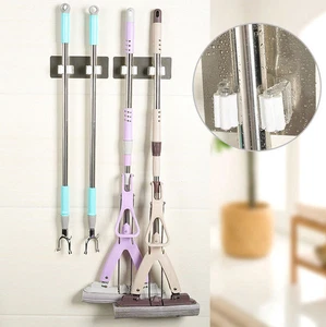 2x Hang Wall Mounted Mop Holder Brush Broom Hanger Storages Rack Organizer. - Picture 1 of 14