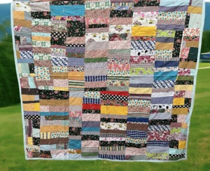 Striking Scrap Quilt Vintage Antique West Virginia Hand Made - Picture 1 of 9