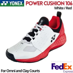 YONEX Tennis Shoes Power Cushion 106 White/Red SHT106 114 Omni Clay 2024 UNISEX - Picture 1 of 10
