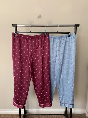 Lot of 2 Alfani Sz XL Satin Full Length Pajama Pants Bundle - Image 1 of 4
