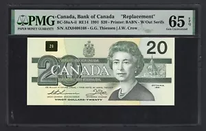 Canada 20 Dollars 1991 BC-58aA-ii "Replacement" Uncirculated Grade 65 - Picture 1 of 2