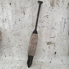 19th Century Amazonian Tribe Ceremonial Carved Wood Painted Canoe Paddle 