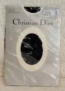 Christian Dior Tuxedo Motif Ultra Sheer Jet Black Size 2 Lycra Pantyhose - Picture 1 of 8