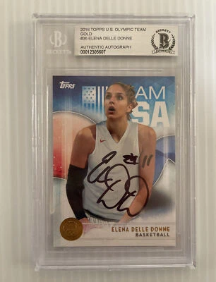 Elena Delle Donne Signed 2016 Topps Olympics Gold Card Beckett Slabbed - Image 1 of 2