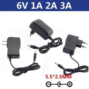 AC 100-240V to DC 6V 1A 2A 3A Power Supply Adapter Charger 5.5x2.5mm EU US Plug - Picture 1 of 12
