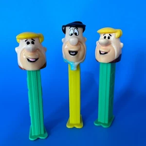 PEZ Vintage 1 Fred Flinstone und 2 Barney Schutt Süßigkeiten Spender - Bild 1 von 7
