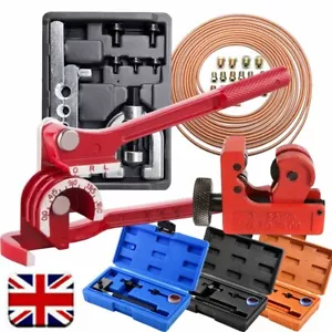 Brake Line Pipe Repair Kit 3/16 25FT Copper Pipe Flaring Tool + Nuts Fittings - Picture 1 of 29
