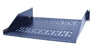 19" Vented Steel 2 Space 2U Rack Mount Cantilever Network Shelf 14" Deep - Picture 1 of 4
