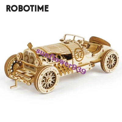 ROBOTIME 3D Wooden Puzzle 220pcs Laser Cut Model Vintage Toy Cars Gift Kids Boy - Image 1 of 4