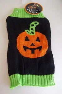 SIMPLY DOG BLACK & GREEN with PUMPKIN SWEATER Puppy/Dog xsmall - Picture 1 of 2