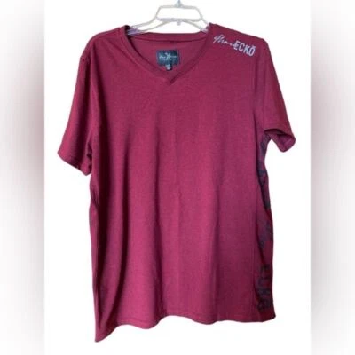 Marc Ecko Cut & Sew Men’s Y2K V Neck Graphic Tee Red Black Size XL Streetwear - Image 1 of 4