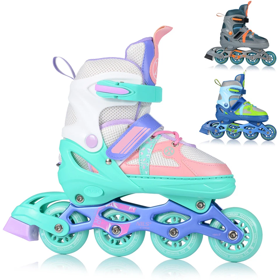 Inline Skates Rollschuhe Kinder ABEC7 Einstellbare Größe 31-42 Junge Mädchen